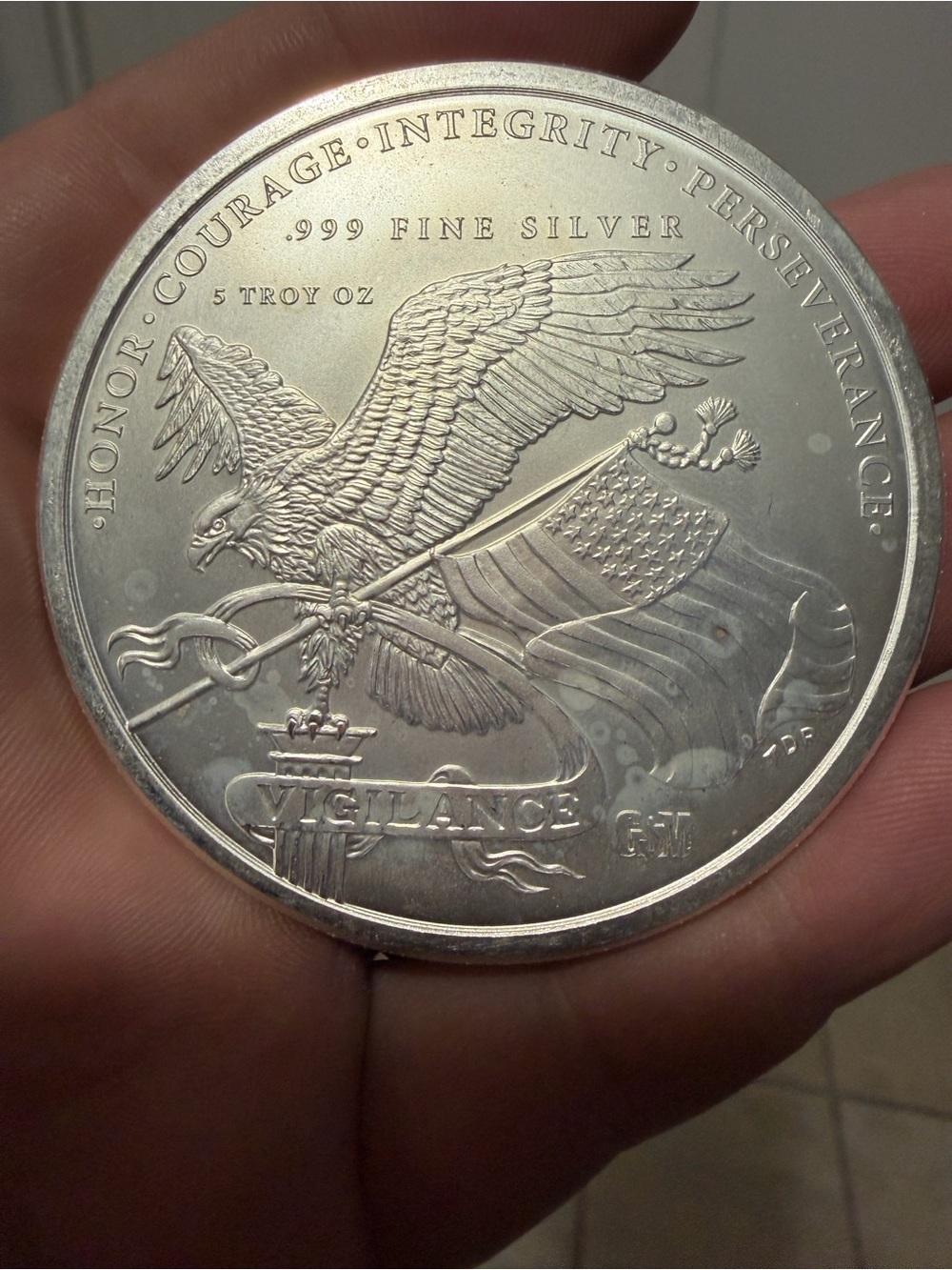 5 Troy oz .999 Fine Silver Donald Trump Round - Silver